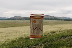 Mountainside Natural Rust Handwoven Blanket