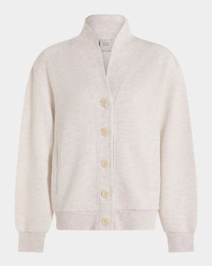 Celeste Button Front Sweatshirt in Ivory Marl