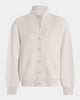 Celeste Button Front Sweatshirt in Ivory Marl