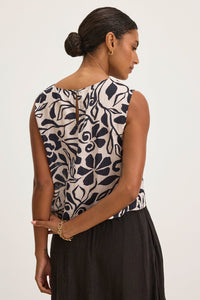 Naeem Sleeveless Printed Blouse in Madrid