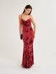Santeria Maxi Dress Crimson Devore