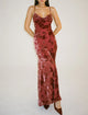 Santeria Maxi Dress Crimson Devore