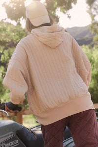 Sprint To The Finish Quilted Hoodie in Homeplate Sand