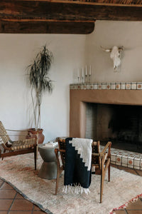 Adobe Black and Tan Handwoven Blanket