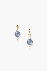 Kyanite and Pearl Drop Earrings