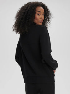 Celeste Button Front Sweatshirt in Black