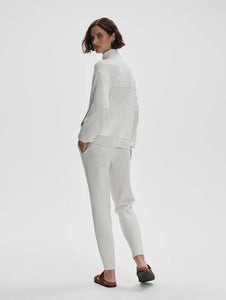 Celeste Button Front Sweatshirt in Ivory Marl