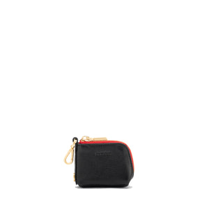 Syd Pouch Black Brushed Gold Red ZIp