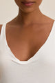 Kim Scoop Neck Tank Top in White