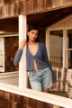 Thalia Cotton Tie Cardigan in Atlas