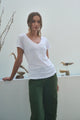 Lilith Vneck Tee in White