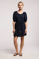 Kayella  Linen Short Sleeve Button Tunic Dress