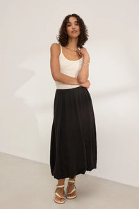 Rachel Linen Bubble Skirt in Black