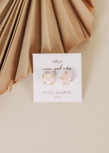Gemstone Prong - Rose Quartz - Earring