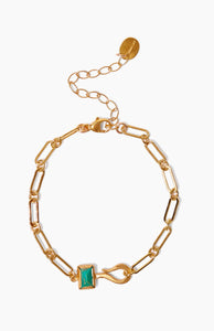 BG-6166 Paper Clip Chain Bracelet Turquoise