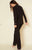 Bella Long Sleeve Pajama Set in Black w/ Ivory Piping
