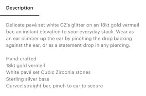 Pave Ear Climber White