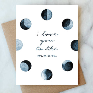 To the Moon Greeting Card | Valentine Love Friendship